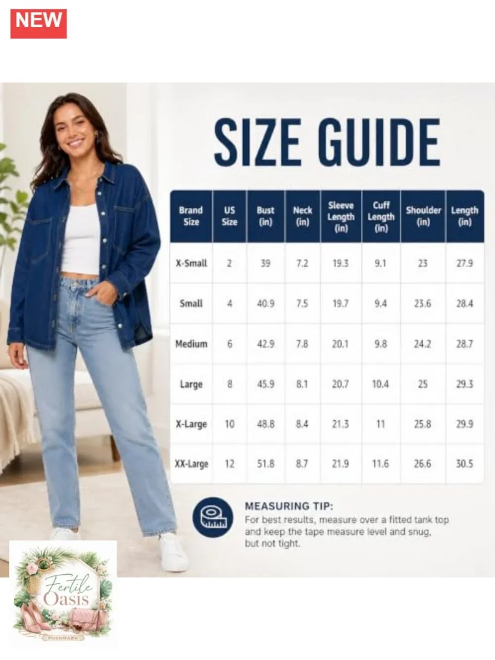 Oversized Denim Shacket Button Down Long Sleeve Casual Jacket